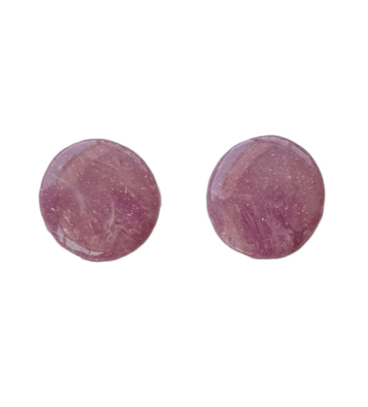 Violet marbled circular studs