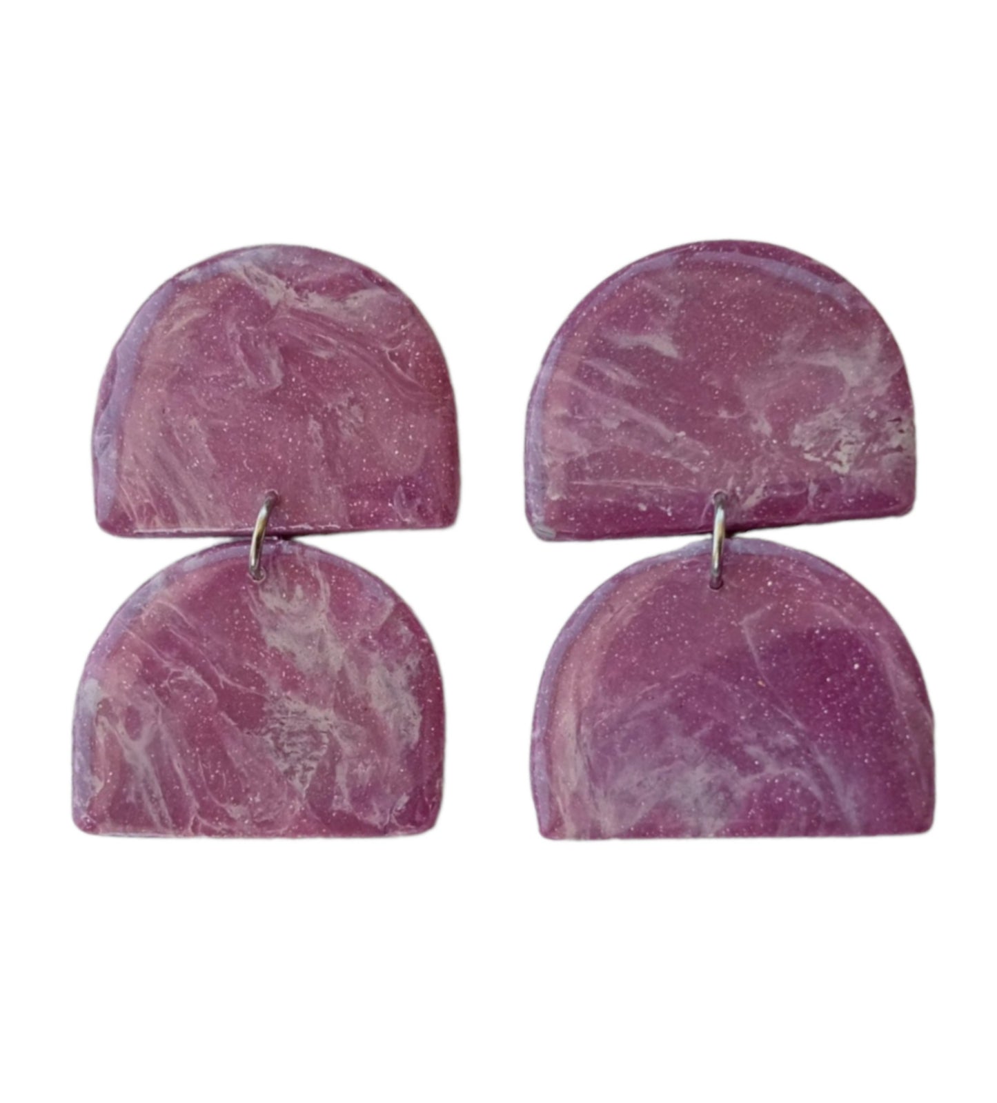 Violet marbled statement studs