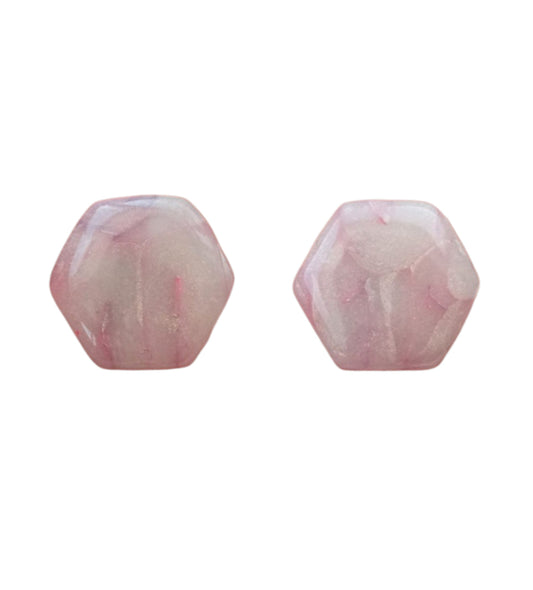 Translucent metallic hexagonal studs