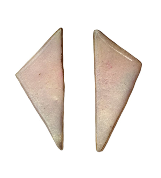 Translucent metallic triangular studs