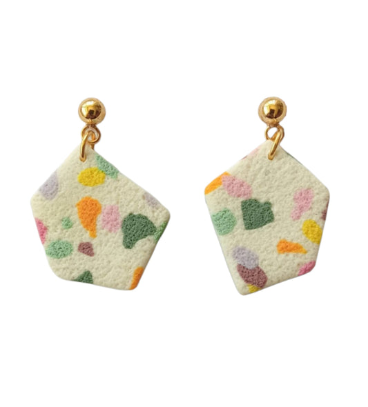 Multicoloured terrazzo abstract earrings