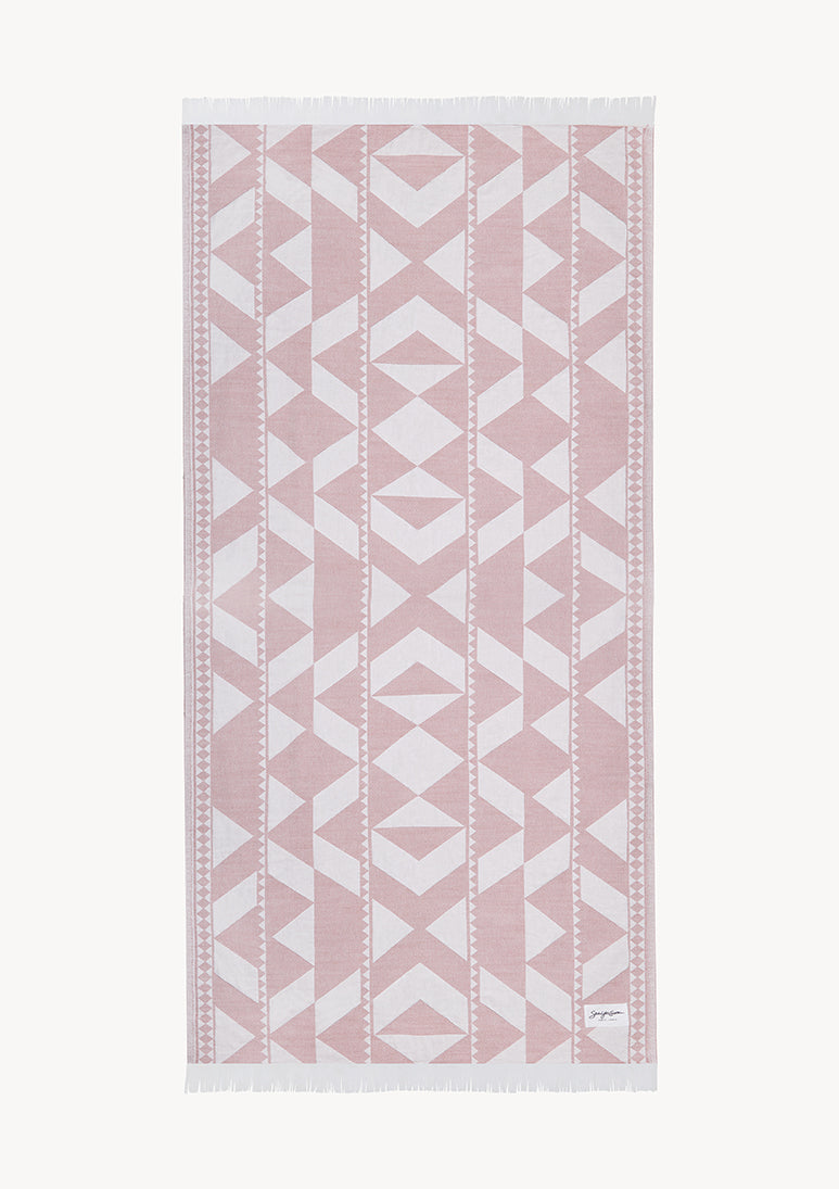 Andalucia Jacquard Beach Towel - Dusty Pink