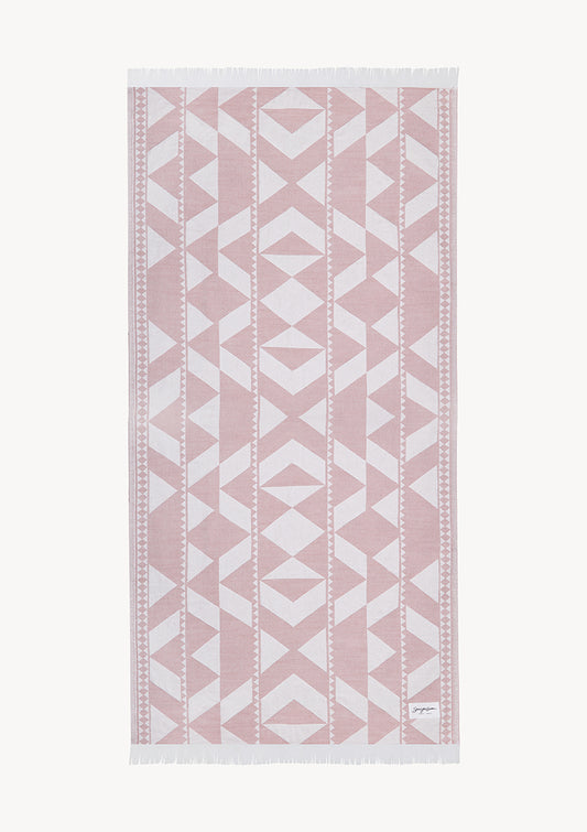 Andalucia Jacquard Beach Towel - Dusty Pink