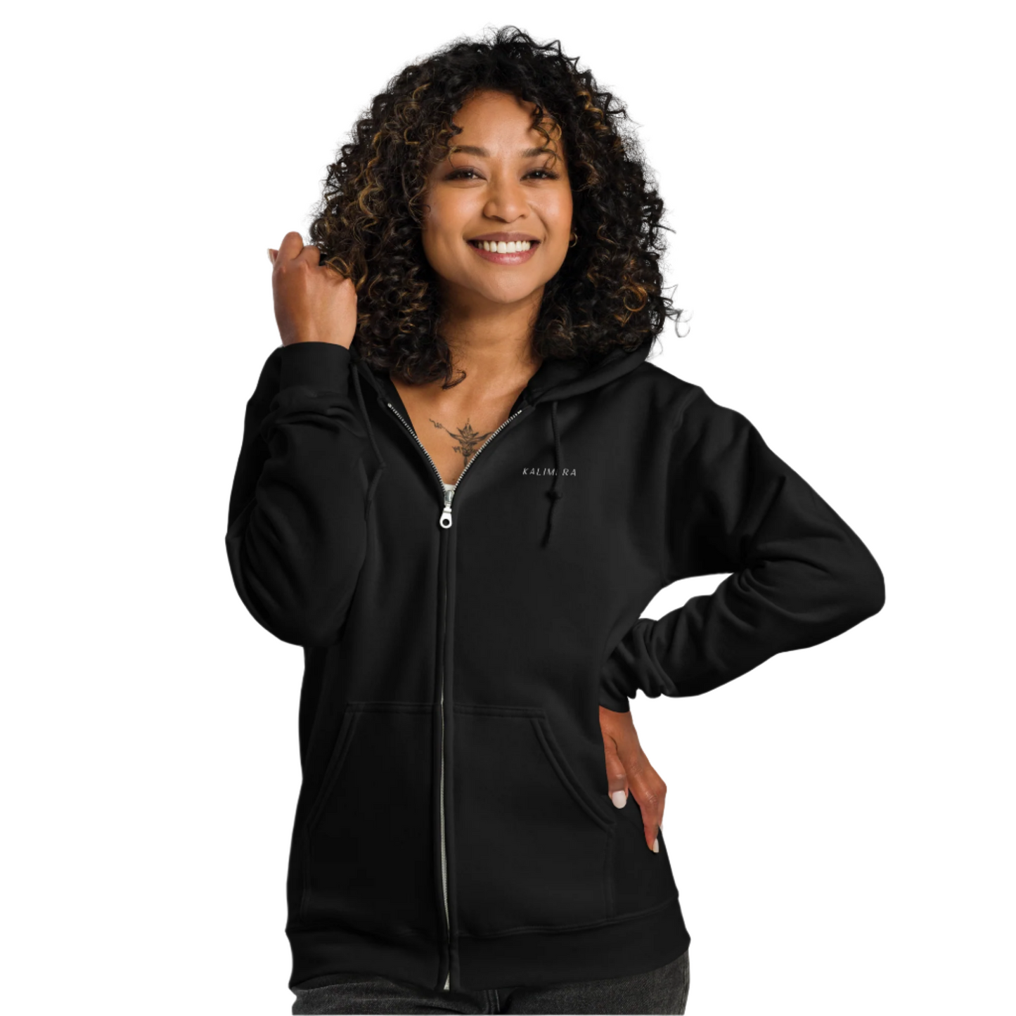 Black Unisex heavy blend zip hoodie