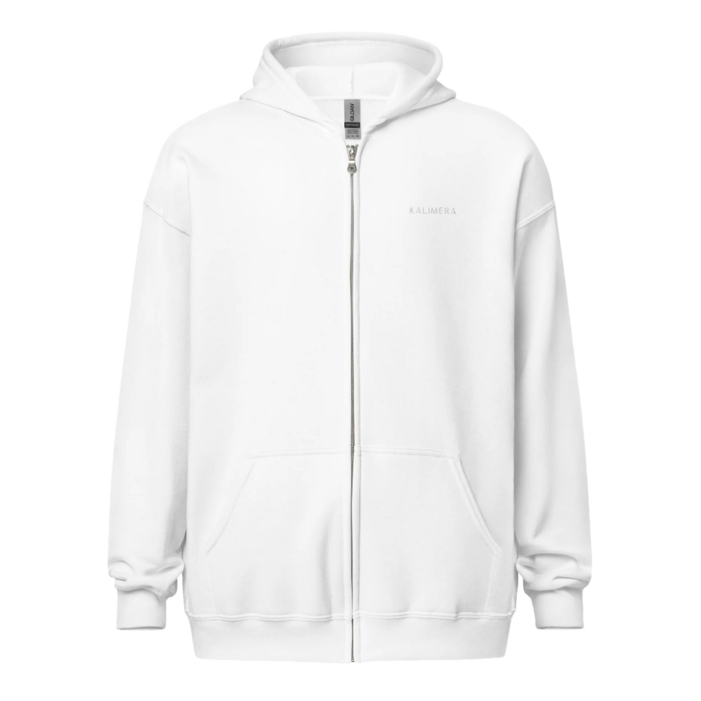 White Unisex heavy blend zip hoodie