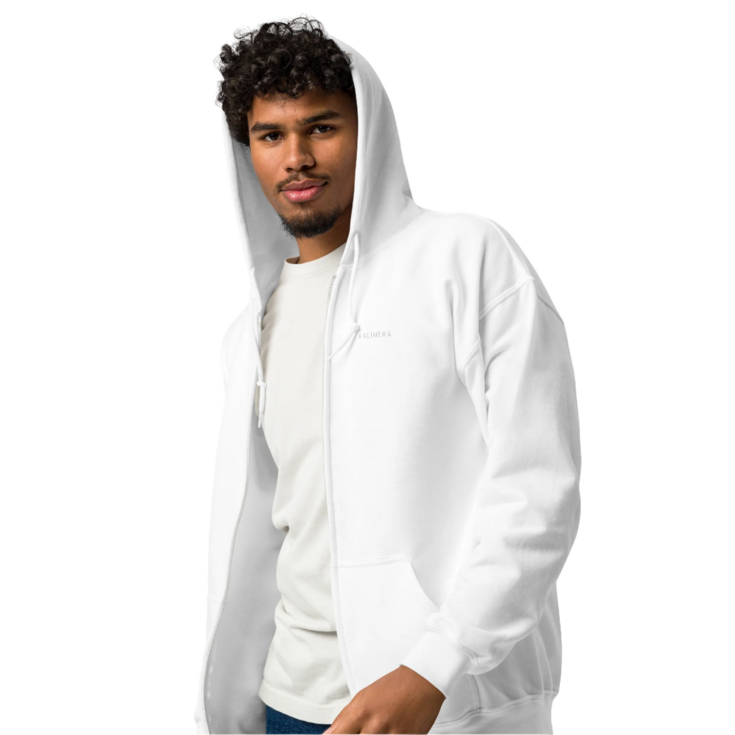 White Unisex heavy blend zip hoodie