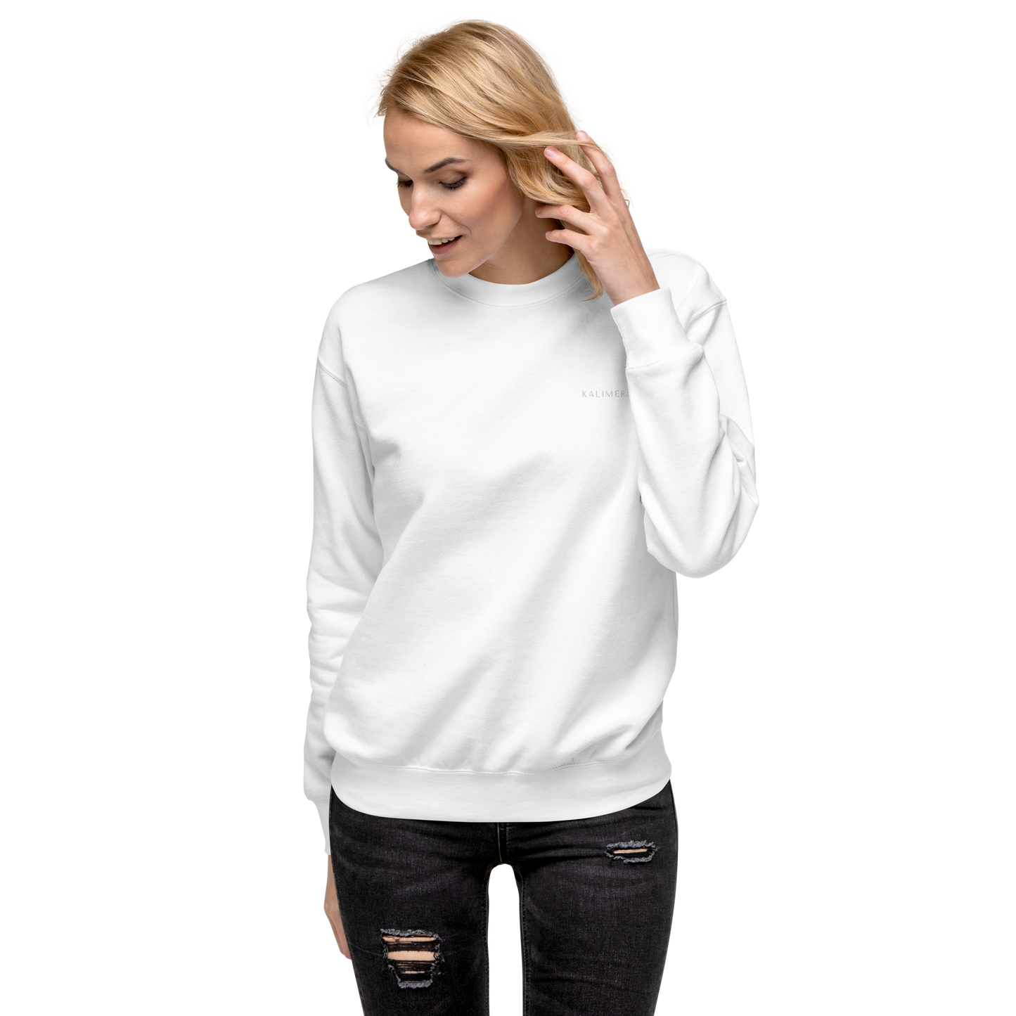 White Unisex Premium Sweatshirt