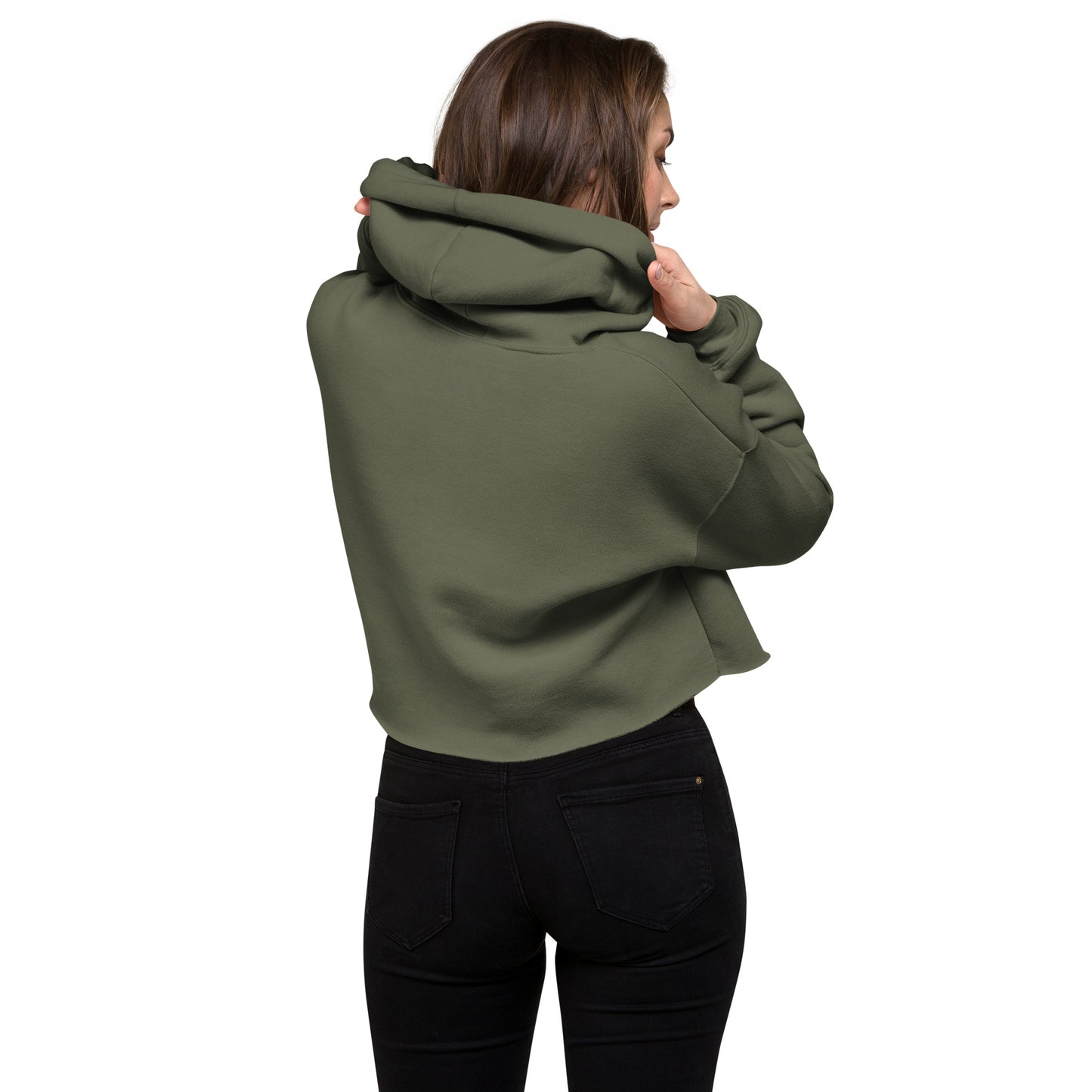 Ladies Green Crop Hoodie