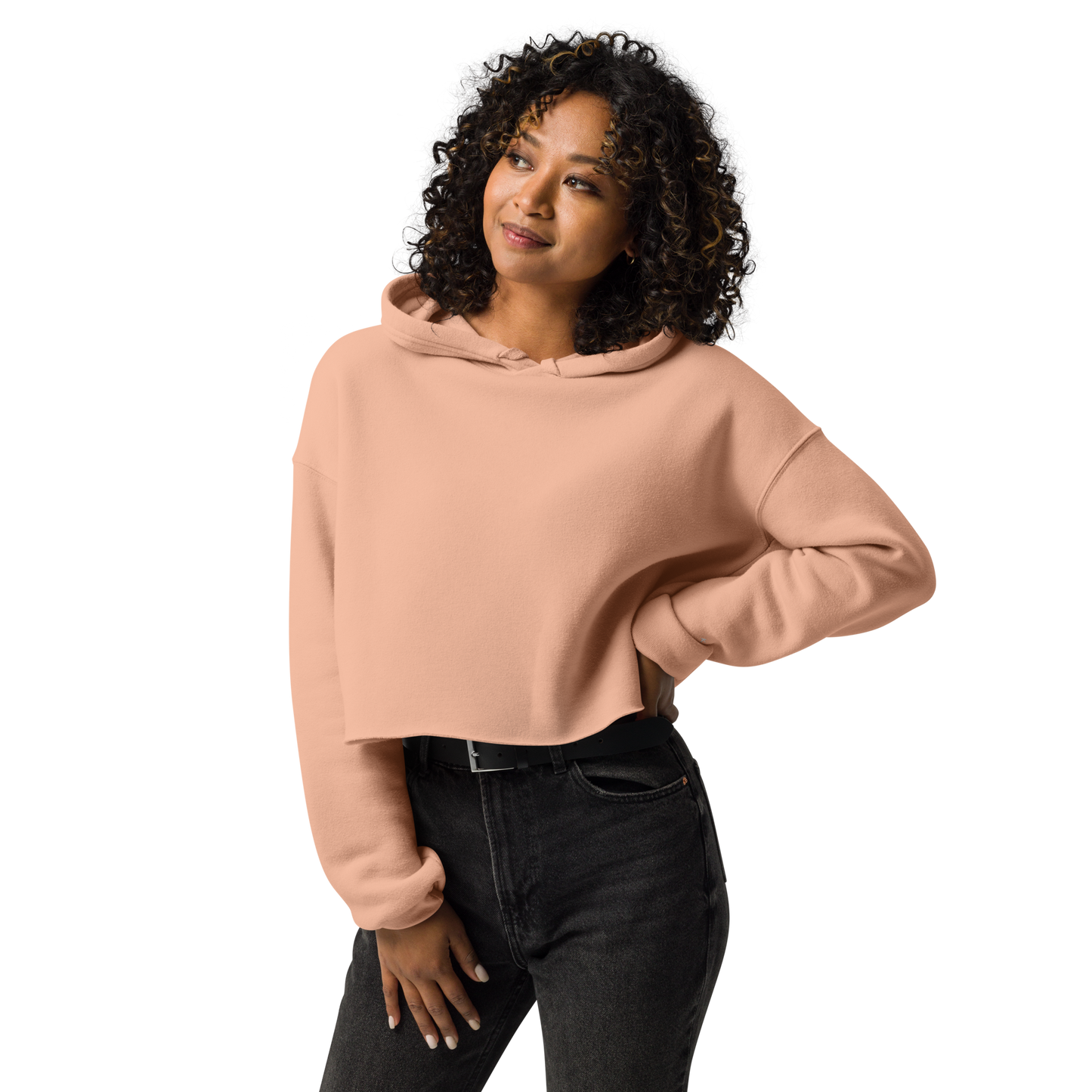 Ladies Peach Crop Hoodie