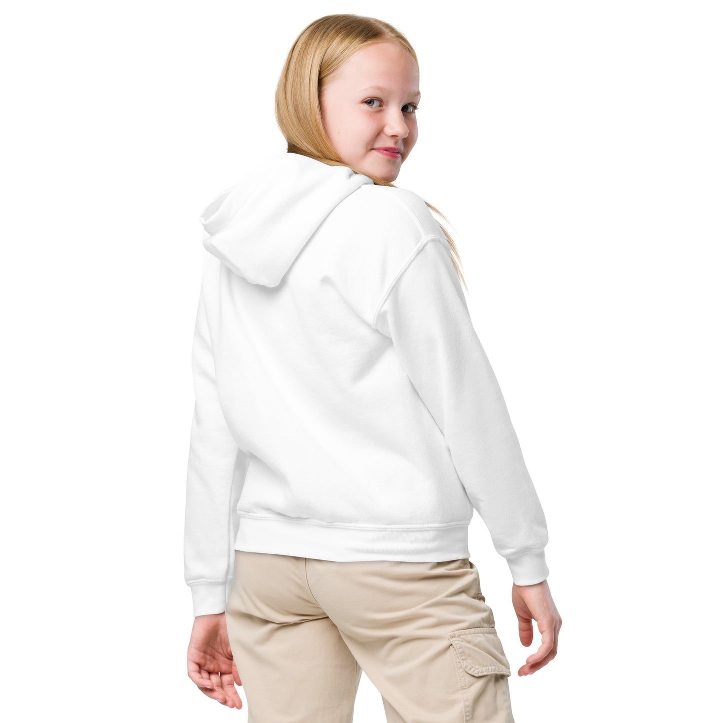 White youth heavy blend hoodie